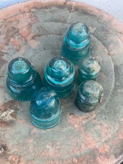 6 Antique Glass Insulators
