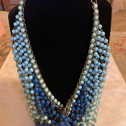 Vintage Multi Strand Bib Style Necklace 