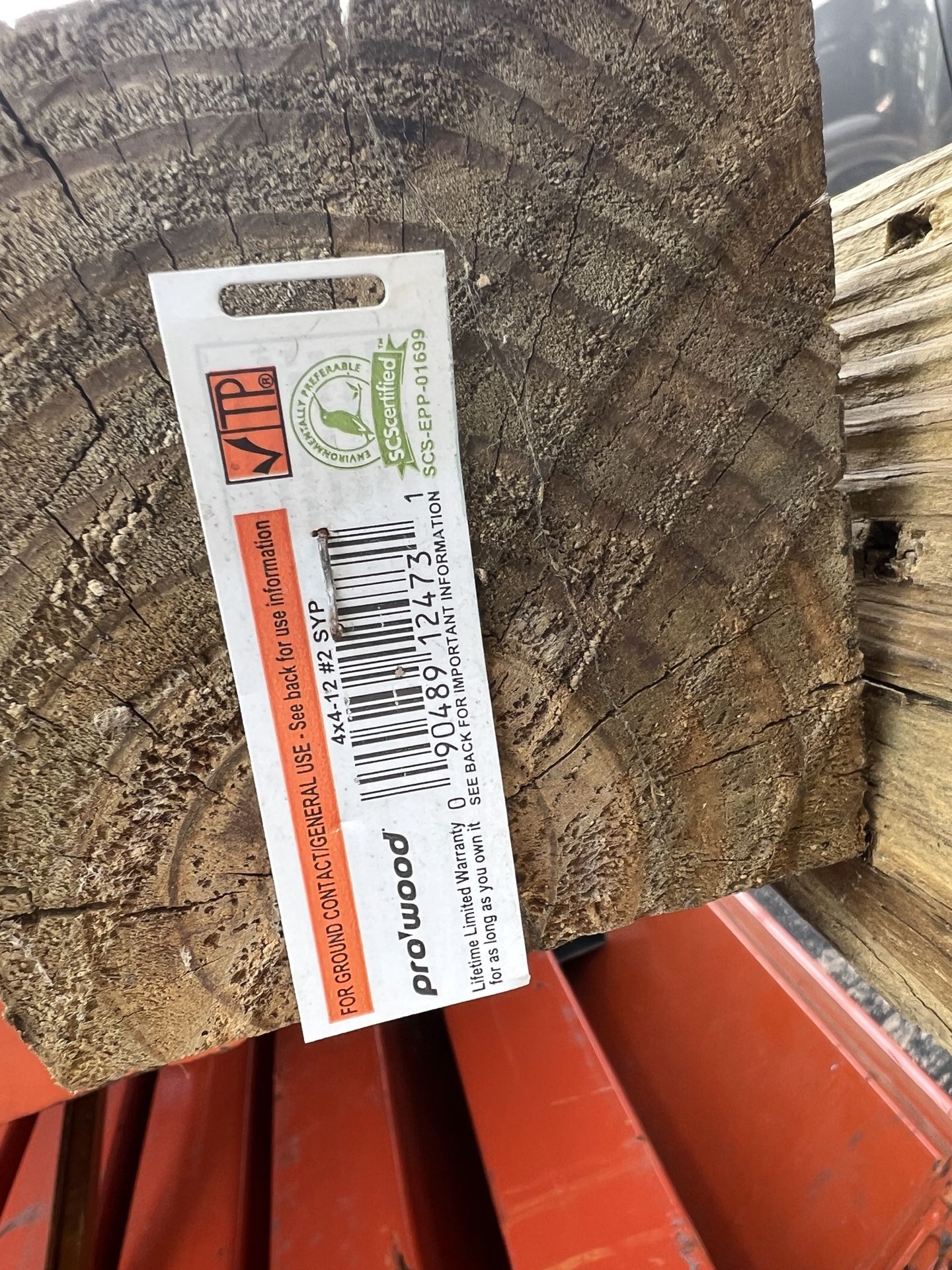 LOT OF 6 **ProWood 4x4 12’ #2 Pressure Treated SYP