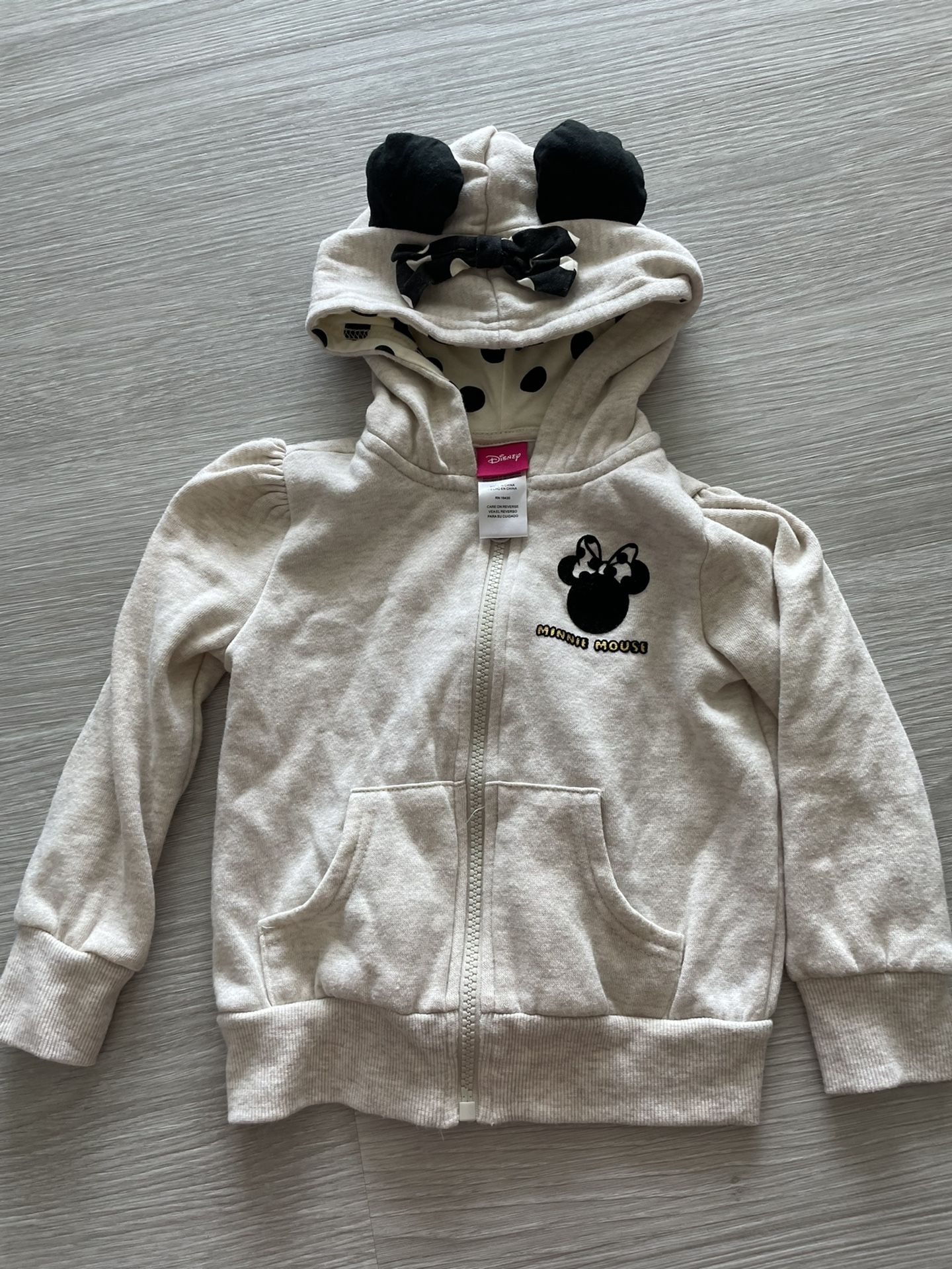 Disney Minnie Mouse Zip Front Hoodie 3t