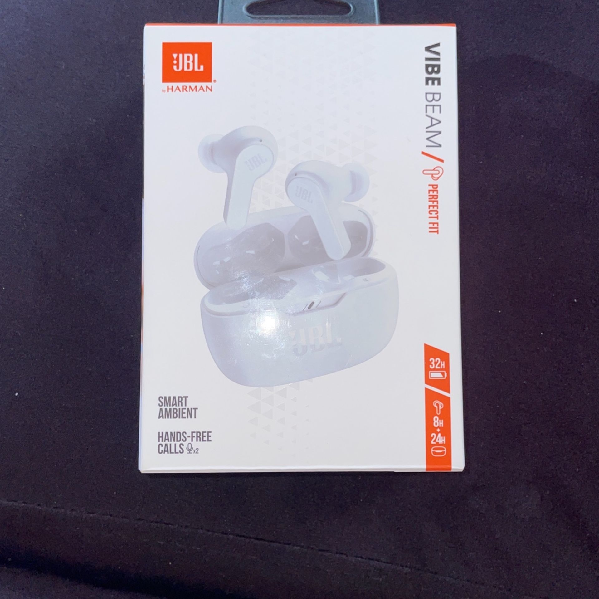 JBL Vibe Beam True Wireless Headphones - White, Small