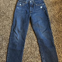 Levi's• Women's 501™ High-Rise Straight Cropped Jeans - Salsa Authentic 27x26