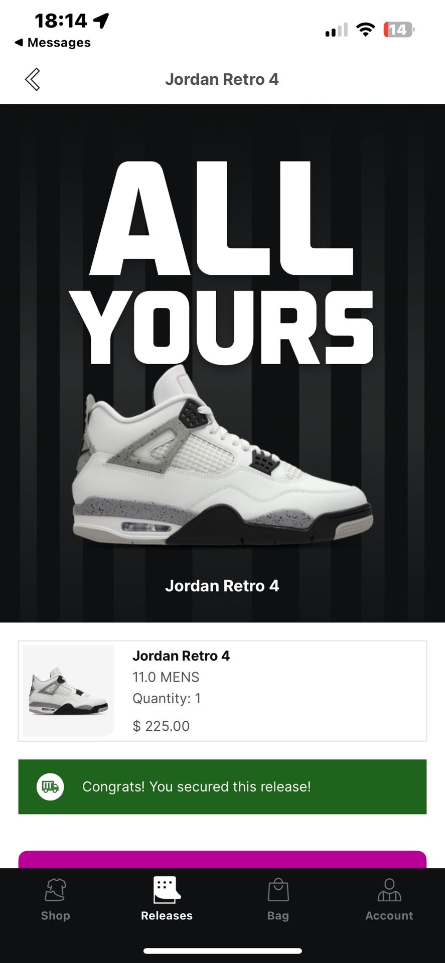 Jordan 4 White Cement