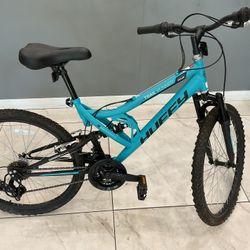 Huffy Trail Runner 24" Blue/Black Mountain Bike V-Brake Front Suspension Steel