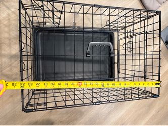 24-Inch Dog Crate for Small Dogs, Double Door Folding Metal Wire Pet Kennel