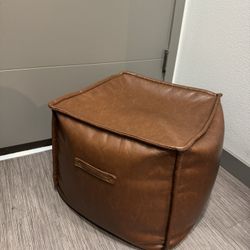 Threshold Bonded Leather Poof