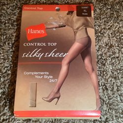 Hanes control top silky sheer pantyhose, color nude, size: XL for Sale in  Menifee, CA - OfferUp