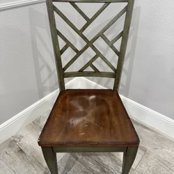 Set of 2 Solid Wood Dining Chairs (Geometric Back Design) 