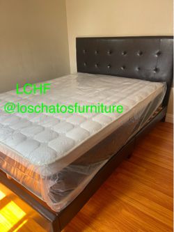 Full size bed frame and mattress