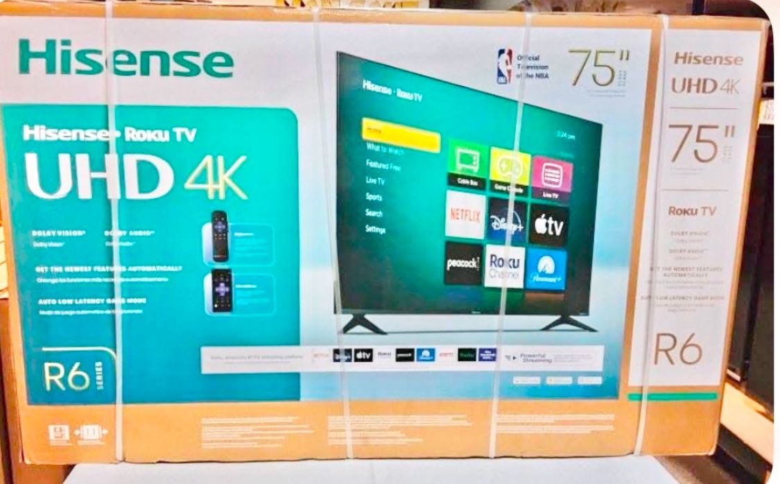 75 Tv Hisense Smart 4k Hdtv In Box 6 Month Warranty. Free Delivery