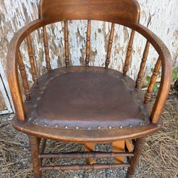 Antique Oak Caboose Chair
