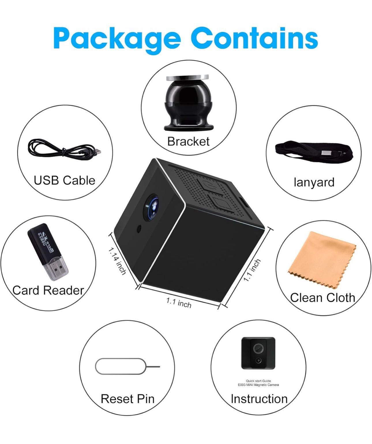 Wireless Mini Camera HD 1080P Portable Small Nanny Cam with Night Vision,Body Cam Surveillance Cameras for Home Security Indoor/Outdoor No WiFi Need/N
