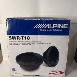 Alpine SWR-T10 Type-R 10in Thin Subwoofer 4 Ohm New Open Box
