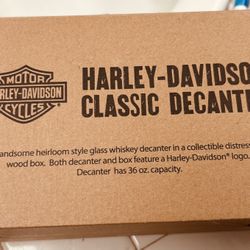 Harley Davidson Glass Whiskey Decanter Collectible New.