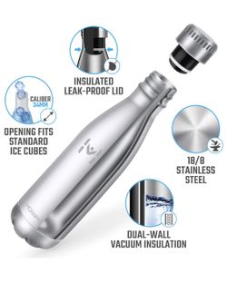 Brand new! Stainless Steel Water Bottle 17oz BPA Free Vacuum Insulated Metal Reusable Water Bottle, Double Walled Keeps Hot & Cold Leak Proof Drinks