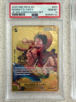 One Piece Card Game Luffy 2nd Anniversary PSA 10