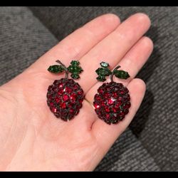 Vintage Schreiner Cherry clip on earrings