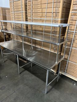 96" 8 feet long Commercial Work Table Stainless Steel NORDSTEEL NSF Heavy Duty