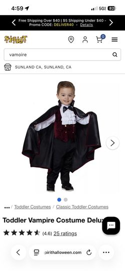 Vampire Costume 3-4T