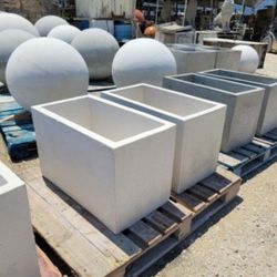 Concrete  Rectangular Planters / Cement Backyard Patio Garden Planter Pots