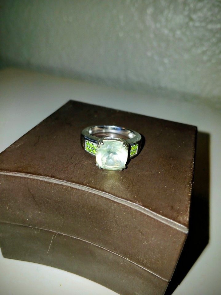 925 Silver White Sapphire Or Style Ring 