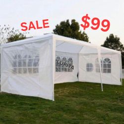 10x20 White Gazebo Wedding Party Tent Canopy With 4 Windows & 2 Sidewalls -6 (FOR SALE)