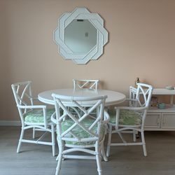 RARE VINTAGE DINING SET with LIKE NEW UPHOLSTERY