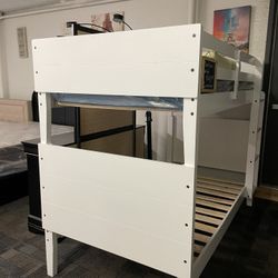 White Twin Bunk Bed 