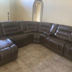 Brown Leather Couches 