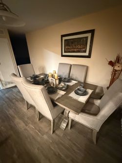 Dining room table and chairs