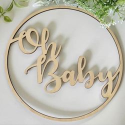 Baby Shower Wooden Sign 12”