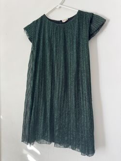 Zara Girls Feel Green Sparkle Holiday Dress 