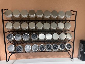 4-Tier Black Wire Spice Rack with Jars
