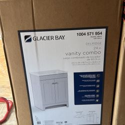 24in Gray Vanity with Top