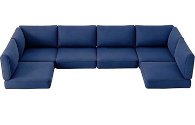 SUNCOZE 14-Piece Outdoor Cushions for Patio Furniture, 25.6"x25.6" Couch Cushion Replacement Designed for 6-Seat Sectional Sofa Sets, Anti-Slip Patio 