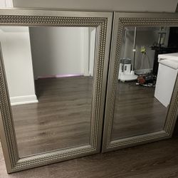 Uttermost Triple Beaded Silver Leaf Vanity Mirror - Set Of 2