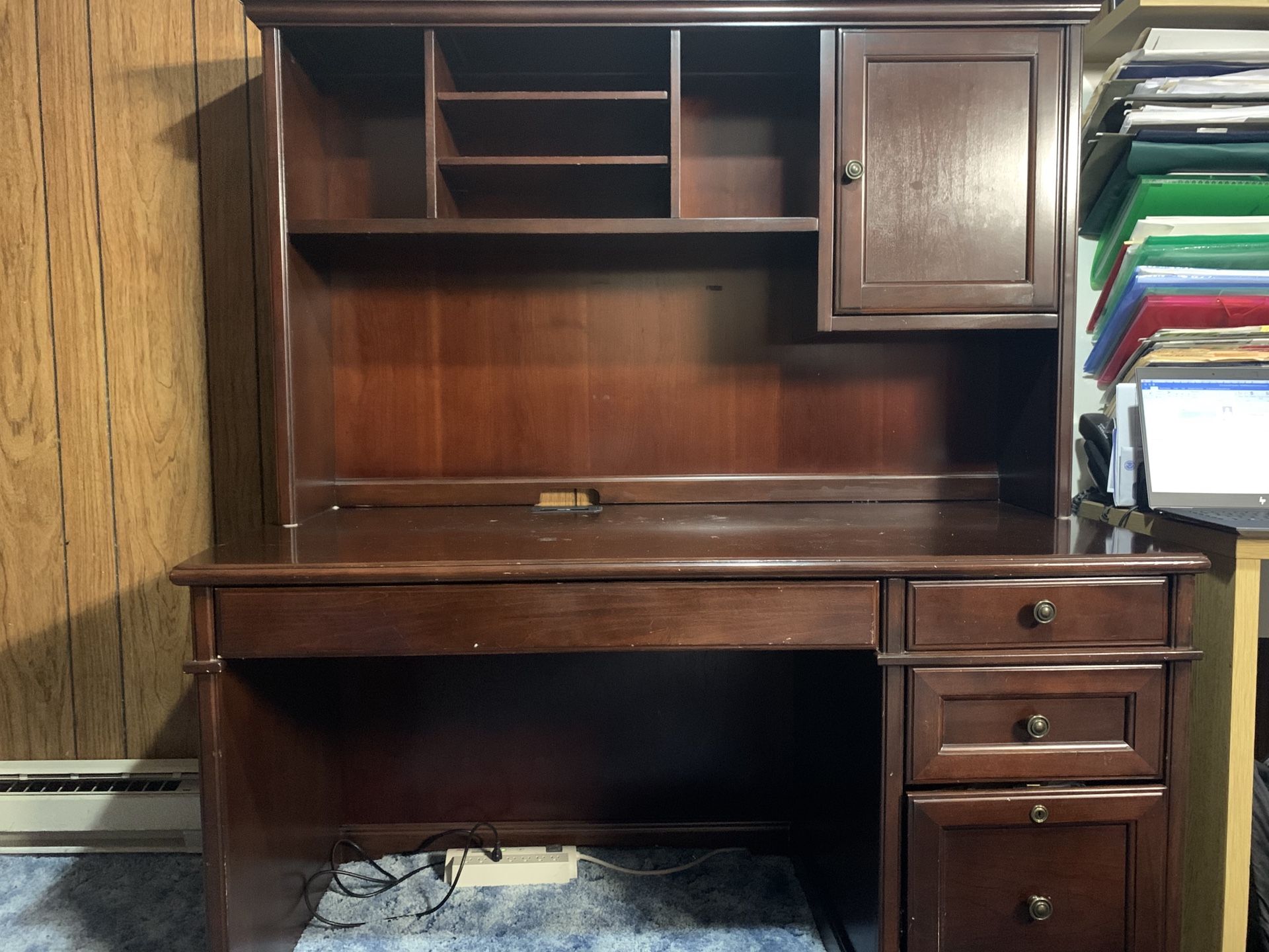 Dark Brown Solid Wood Desk