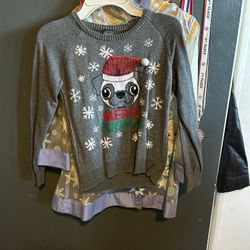 Puppy Christmas Sweater/ Elsa Raining Coat  5-6 Years Old