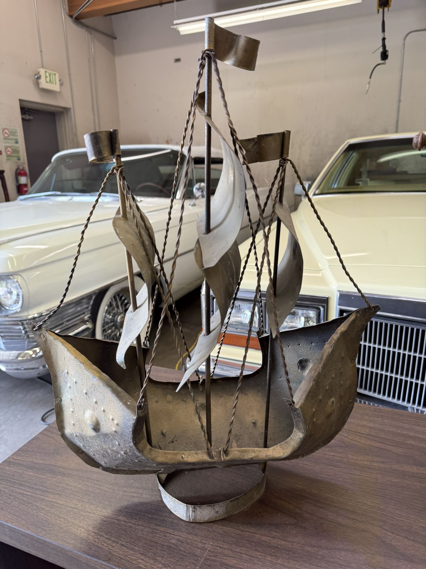 Awesome Bronze Mcm 1950S Viking Ship
