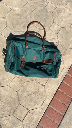 Polo Ralph Lauren Green Canvas Duffle Bag with Leather Trim