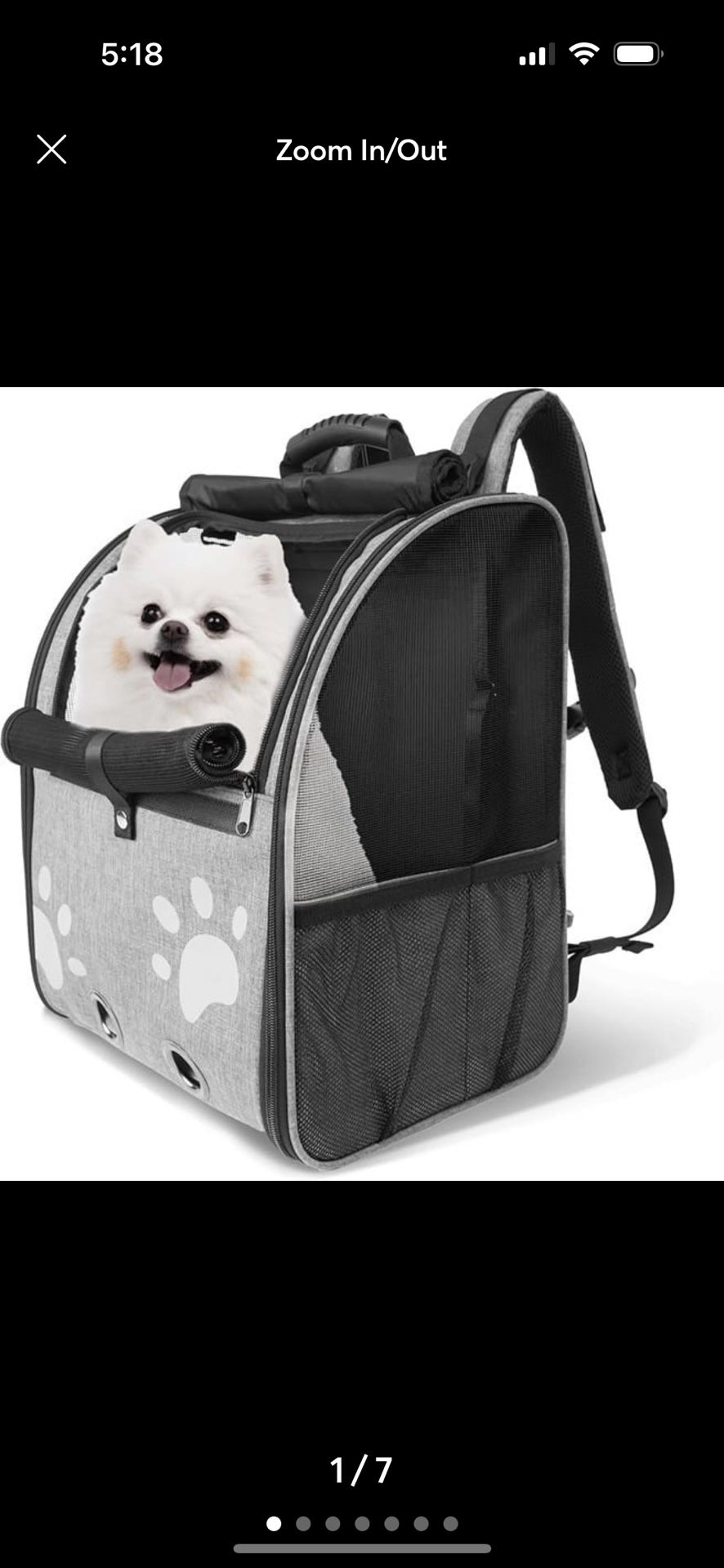 Pet Dog Carrier Backpack Portable Travel Cat Bag Comfort Breathable Mesh Soft