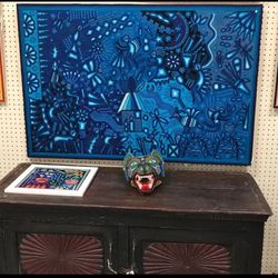 Amazing yarn paintings. Mexican Folk art Sale!