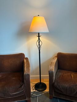 Wrought Iron Spiral Cage Floor Lamp