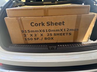 Cork Sheets 46 sheets 915mmX610mmX12mm 3' X2'  (276SF)