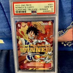 2022 One Piece Super Pre-Release-Winner Luffy PSA 10