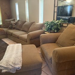 Sectional Couch, Chair And Ottoman