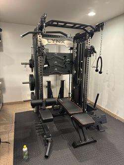 2in1 Pro Series - All in One Home Commercial Gym - Dual Cable Machine - Squat Rack - Bench Press - (Weights Fitness Exercise) 