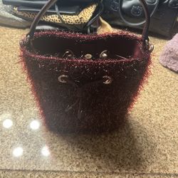 Kate Spade Cherry Wood Natalia Tinsel Bucket Bag 