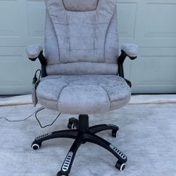 Massage Office Chair with ,Comfortable Ergonomic Reclining Managerial Chair, Grey