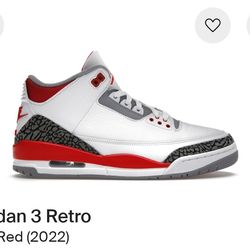 DS Air Jordan Retro 3s Fire Red